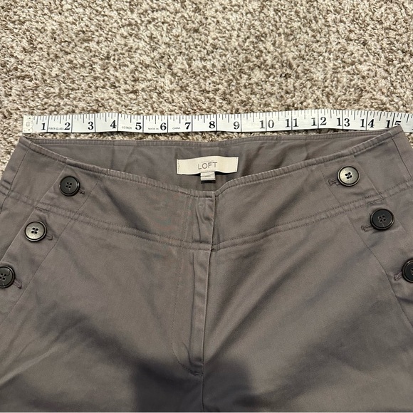 LOFT Mid-Waist Academia Bootcut Sailor Style Trousers in Gray Brown, Size 6 - Picture 6 of 11